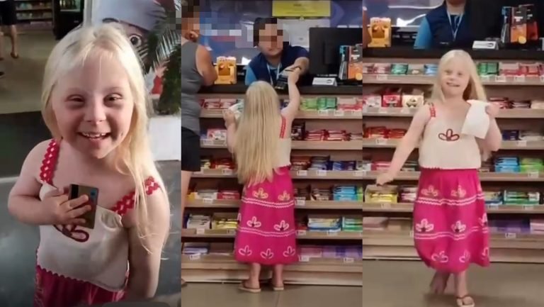 Menina de 7 anos com síndrome de Down compra pão de queijo sozinha e mãe se emociona em SC