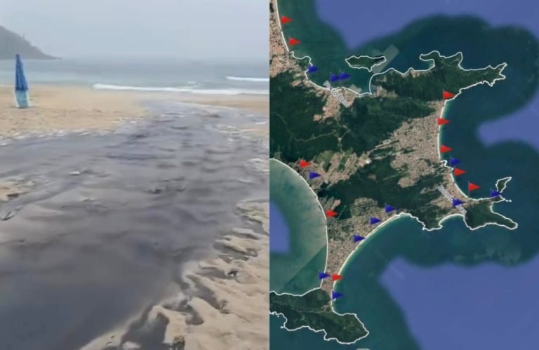 ‘Cocô jorrando’: Bombinhas cobra TPA, mas tem praias com esgoto puro