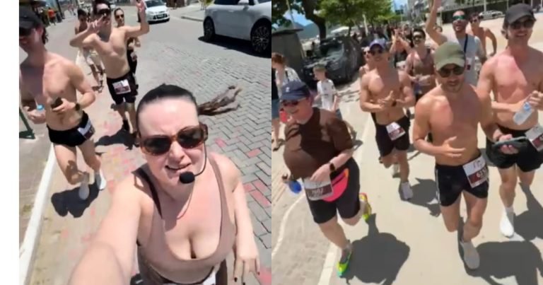 ‘A vida é uma maravilha’: moradora de BC celebra aniversário com corrida inusitada