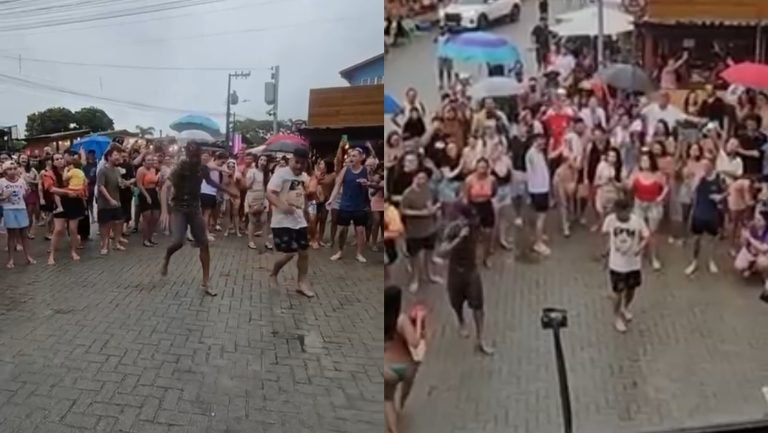 “De volta aos bons tempos”: homens dançam passinhos de flashback e param calçadão em praia de SC
