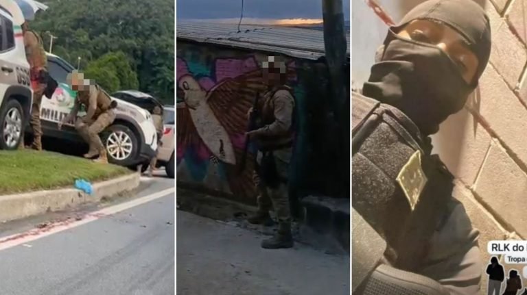 Vídeo mostra PMs encurralados em tiroteio que terminou com criminoso morto em Florianópolis
