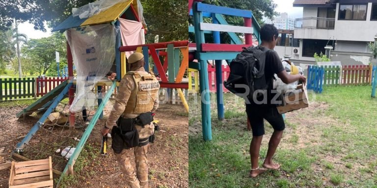 ‘Ordem de despejo’: PMSC expulsa casal que dormia em parquinho infantil em Florianópolis