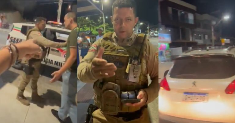 Motorista alega ‘abuso policial’ após recusar bafômetro e confrontar a PMSC no Carnaval