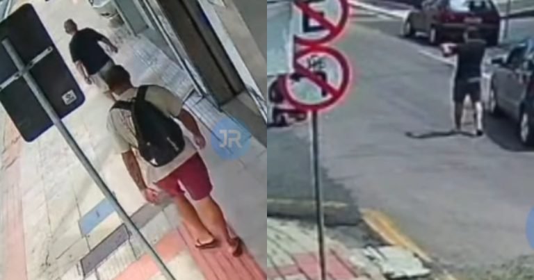 PM de folga surpreende ‘chinelão’ que atacou idoso em plena luz do dia em SC