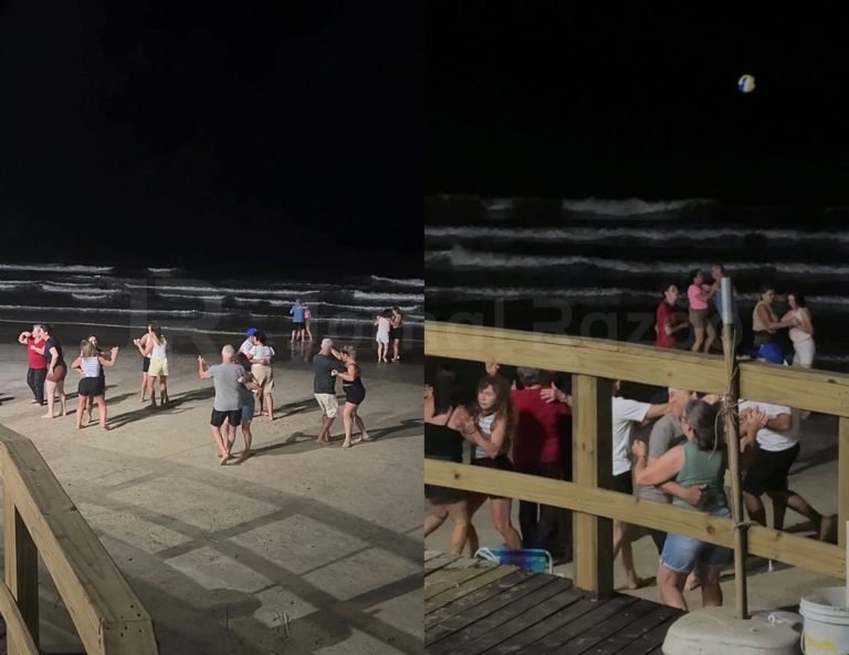‘Pensa na alegria’: grupo de turistas montam “bailão” na praia e divertem quem passava na orla de Itapema