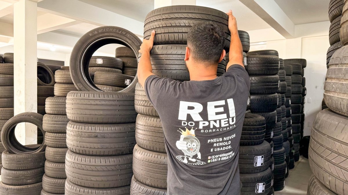 Estoque da Rei do Pneu conta com pneus novos, remold e usados para todos os aros