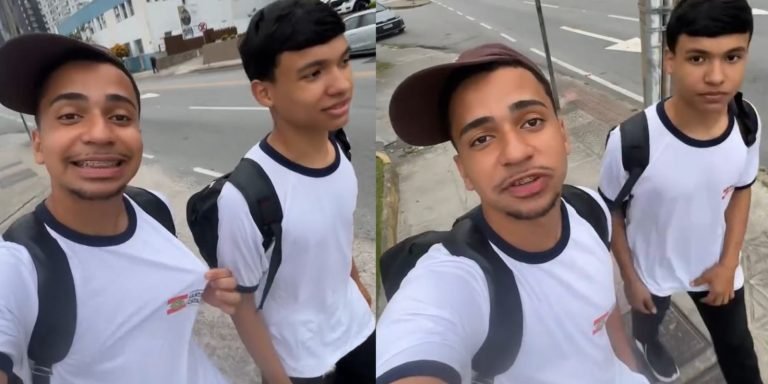 Jovens gaúchos viralizam usando uniforme escolar de Santa Catarina: “Jorginho fortaleceu”