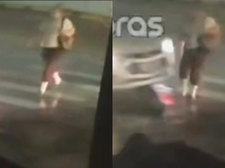 Idosa de 76 anos é atropelada ao tentar atravessar faixa de pedestres em Brusque; VÍDEO