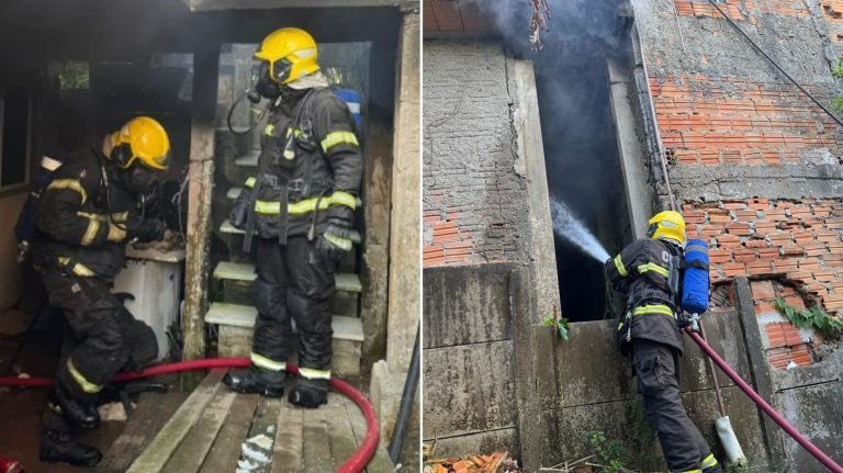 Fogo atinge casa e provoca momentos de tensão em&nbsp;Florianópolis