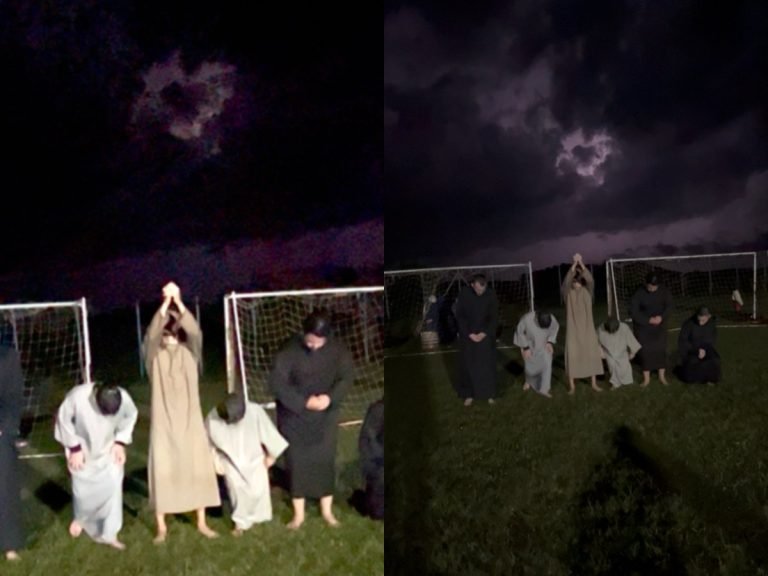 ‘Deus está aqui’: raio ilumina nuvem em forma de coração durante ensaio da Paixão de Cristo em SC