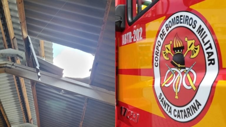 Telha se rompe e adolescente cai de telhado de galpão em construção em SC