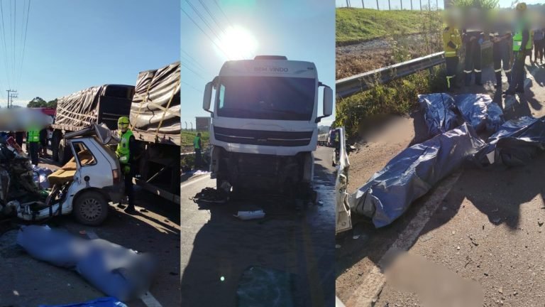 ‘Nenhum sobrevivente’: cinco pessoas morrem após carro colidir com caminhão em SC
