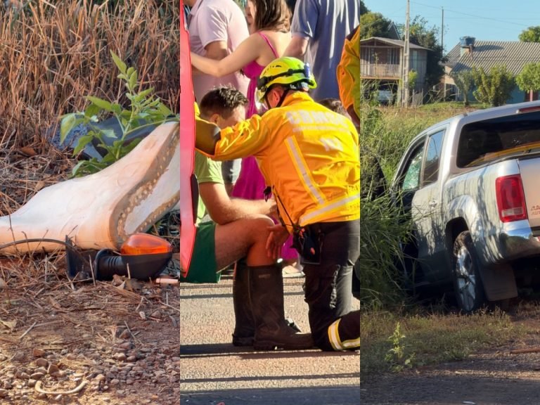 Bombeiros se ajoelham para consolar irmão de motociclista morto a caminho do trabalho em SC