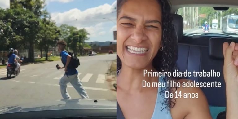 “Tô quase chorando”: mãe se emociona ao deixar o filho no seu primeiro dia de trabalho em SC