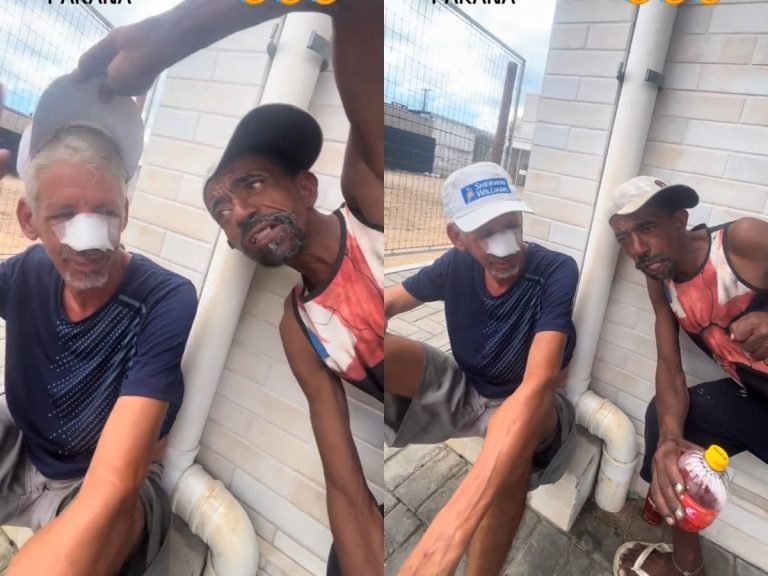 Morador de rua de Tijucas vira ‘repórter’ e para as redes: ‘é o Gil Gomes’